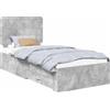 vidaXL Giroletto con testiera grigio cemento 70 x 190 cm Materiale a base di legno