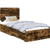 vidaXL Struttura letto in rovere affumicato 75 x 190 cm materiale a base di legno