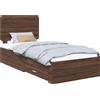 vidaXL Struttura del letto in rovere marrone 75 x 190 cm Materiale a base di legno