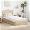 vidaXL Letto contenitore rovere Sonoma 90 x 200 cm Materiale a base di legno