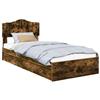 vidaXL Letto contenitore in rovere fumé 90 x 190 cm Materiale a base di legno