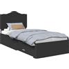 vidaXL Struttura letto con cassetti, colore nero, 70 x 190 cm, realizzata in materiale composito di legno