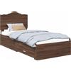 vidaXL Struttura del letto in rovere marrone 70 x 190 cm Materiale a base di legno