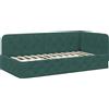vidaXL Letto angolare verde scuro 90 x 200 cm velluto