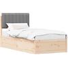 vidaXL Struttura letto con testiera imbottita grigio chiaro 90 x 190 cm