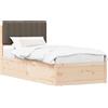 vidaXL Struttura letto con testiera imbottita Taupe 90 x 190 cm