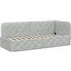 vidaXL Letto angolare grigio chiaro 80 x 200 cm Velluto