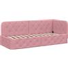vidaXL Letto angolare Rosa 80 x 200 cm Velluto