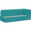 vidaXL Letto angolare turchese 80 x 200 cm Velluto