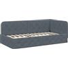 vidaXL Letto angolare grigio scuro 90 x 190 cm Velluto