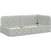 vidaXL Letto angolare grigio chiaro 90 x 200 cm velluto