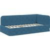 vidaXL Letto angolare blu 100 x 200 cm Velluto