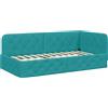 vidaXL Letto angolare turchese 100 x 200 cm velluto