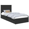 vidaXL Letto contenitore nero 75 x 190 cm materiale a base di legno