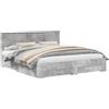 vidaXL Struttura letto con cassetti grigio cemento 200 x 200 cm Materiale a base di legno