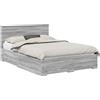 vidaXL Struttura del letto grigio Sonoma 160 x 200 cm in materiale ligneo