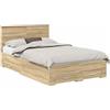 vidaXL Struttura letto con testiera in rovere Sonoma 135 x 190 cm Materiale a base di legno