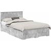 vidaXL Struttura letto con cassetti grigio cemento 120 x 200 cm materiale a base di legno