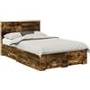 vidaXL Struttura letto in rovere fumé 120 x 200 cm materiale a base di legno