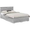 vidaXL Struttura del letto grigio Sonoma 120 x 200 cm in materiale ligneo