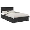 vidaXL Struttura per letto con cassetti nera 135 x 190 cm materiale a base di legno