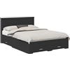 vidaXL Struttura per letto con cassetti nera 135 x 190 cm materiale a base di legno