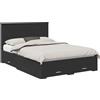 vidaXL Struttura per letto con cassetti nera 135 x 190 cm materiale a base di legno