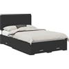 vidaXL Struttura letto con testiera nera 135 x 190 cm in materiale a base di legno