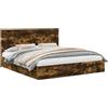 vidaXL Letto contenitore in rovere fumé 180 x 200 cm Materiale a base di legno