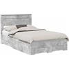 vidaXL Struttura letto con cassetti grigio cemento 120 x 200 cm materiale a base di legno