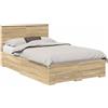 vidaXL Struttura letto con testiera in rovere Sonoma 120 x 200 cm Materiale a base di legno