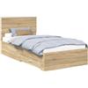 vidaXL Struttura letto con testiera in rovere Sonoma 100 x 200 cm Materiale a base di legno
