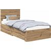 vidaXL Giroletto con testiera in rovere Artisan 90 x 190 cm Materiale a base di legno
