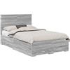 vidaXL Struttura del letto grigio Sonoma 120 x 190 cm in materiale ligneo