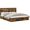 vidaXL Letto contenitore in rovere fumé 180 x 200 cm Materiale a base di legno
