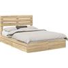 vidaXL Letto contenitore rovere Sonoma 160 x 200 cm materiale a base di legno