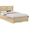 vidaXL Struttura letto con testiera in rovere Sonoma 120 x 200 cm Materiale a base di legno