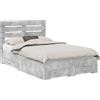 vidaXL Struttura letto con cassetti, grigio cemento, 120 x 200 cm, materiale composito