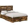 vidaXL Telaio del letto vidaXL con testiera in legno effetto noce, dimensioni 120 x 200 cm