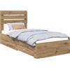 vidaXL Giroletto con testiera in rovere Artisan 90 x 200 cm Materiale a base di legno