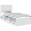 vidaXL Struttura letto con testiera bianca 100 x 200 cm in legno di pino massiccio