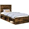 vidaXL Telaio per letto, colore noce, dimensioni 100 x 200 cm, realizzato in legno di pino massello