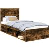 vidaXL Telaio per letto, colore noce, dimensioni 100 x 200 cm, realizzato in legno di pino massello