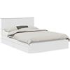 vidaXL Letto contenitore con testiera bianco 140 x 190 cm in materiale ligneo