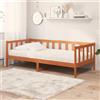 vidaXL Letto con struttura a letto imbottita, color cera e bianco, 90 x 200 cm
