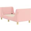 vidaXL Letto a castello per bambini con testiera, rosa, 70 x 140 cm, bouclé