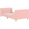 vidaXL Struttura letto per bambini con testiera, rosa, 80 x 200 cm, bouclé