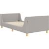vidaXL Struttura letto per bambini con testiera, grigio chiaro, 90 x 200 cm, bouclé