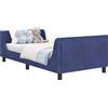 vidaXL Struttura letto per bambini con testata blu polizia 90 x 200 cm velluto