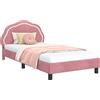 vidaXL Struttura letto per bambini con testiera rosa 90 x 190 cm in velluto